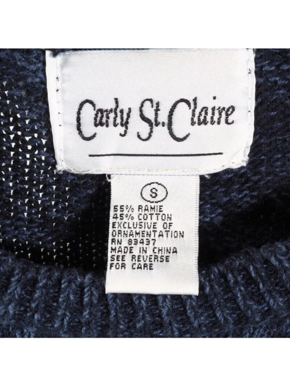 Ugly Christmas Sweater Womens Small Carly St. Claire Snowman & Reindeer Ramie/Co